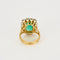 Bague 51 Bague or jaune émeraude de Colombie entourée de diamants 58 Facettes