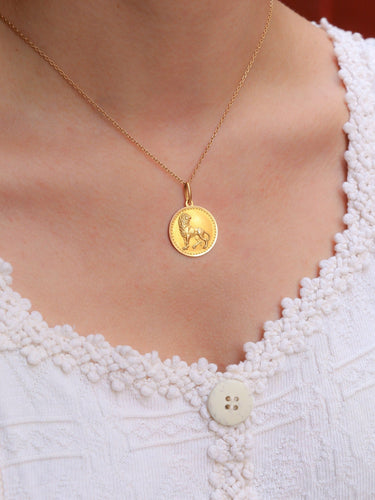 Pendentif Pendentif signe Lion or jaune 58 Facettes J464