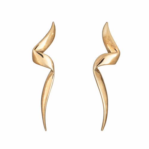 Boucles d'oreilles Tiffany & Co - Boucles d'oreilles Chrysalis en or jaune, vers 1983, par Paloma Picasso 58 Facettes G14215