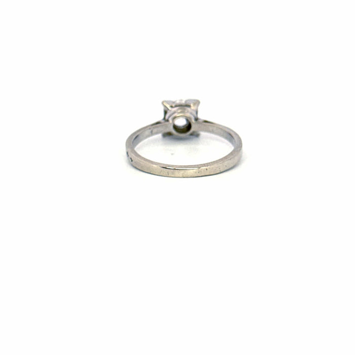 Bague 54 Solitaire or blanc diamant 58 Facettes 2-GS30995-01