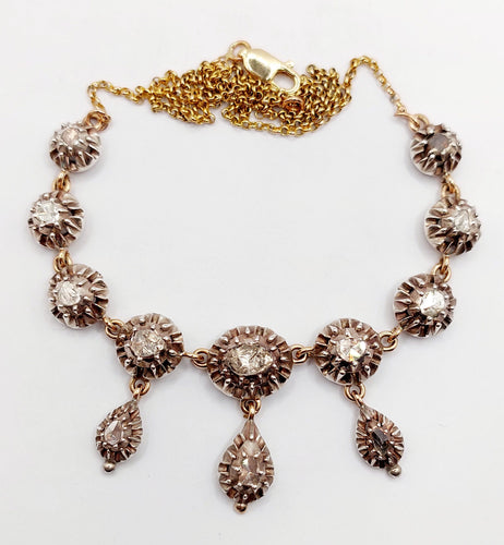 Collier Collier victorien or, argent et diamants 58 Facettes A05344