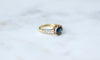 Bague 50 Bague Ancienne Solitaire Saphir 1,50 Cts et Diamants 58 Facettes