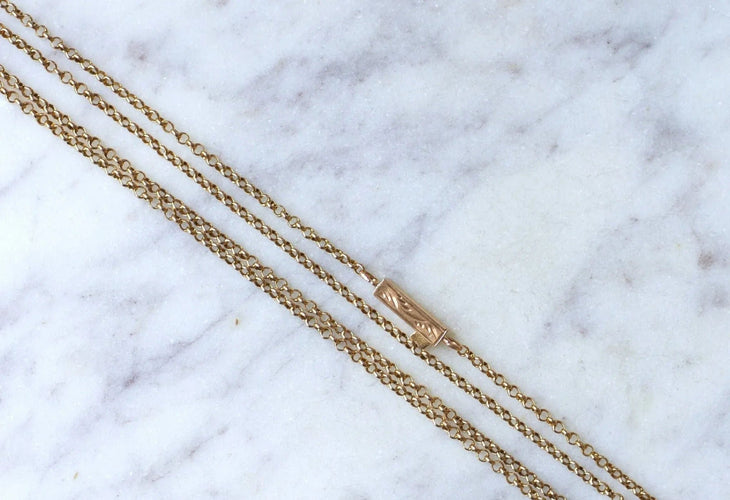 Collier Sautoir fin en or jaune 58 Facettes