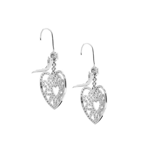 Boucles d'oreilles Boucles d'oreilles pendantes Coeur diamants 58 Facettes 28314