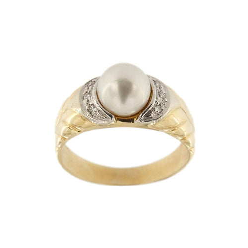 Bague 60 Bague avec perle et diamants 58 Facettes 33916