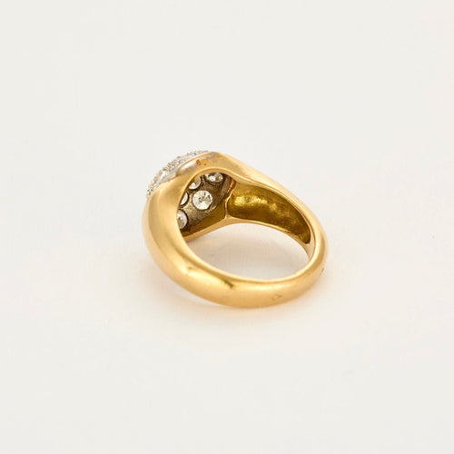 Bague 54,5 Bague or jaune et gris et diamant 58 Facettes RAM2669