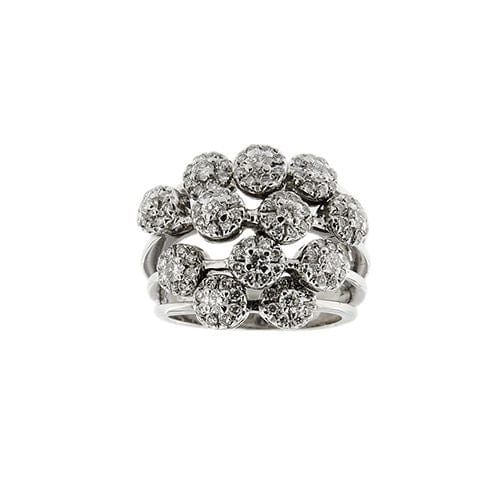 Bague Bague bouquet en or blanc avec diamants 58 Facettes 37456