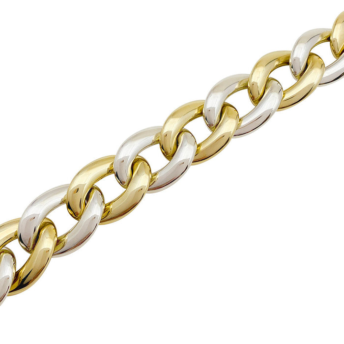 Bracelet Chaumet, large links in two tones of gold.