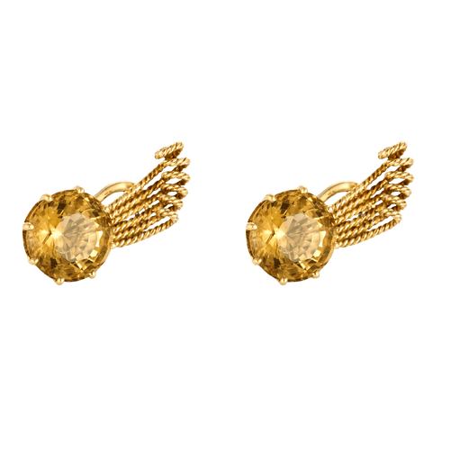 Boucles d'oreilles BOUCLES D'OREILLES VINTAGE OR ET CITRINE. 58 Facettes BO/240018/