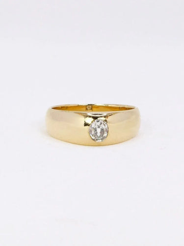 Bague 54 Bague jonc or jaune diamant coussin 0,4 ct 58 Facettes J375