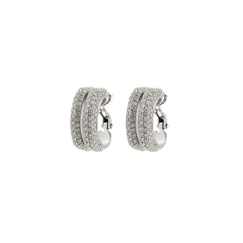 Boucles d'oreilles Boucles d'oreilles en or blanc avec diamants 58 Facettes 37833