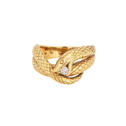 Bague 54 Bague serpent en or jaune avec diamants 58 Facettes G13721