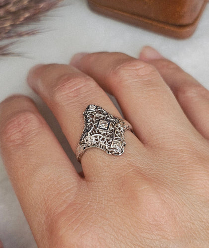 Bague 55.5 Bague or blanc diamants 58 Facettes 573