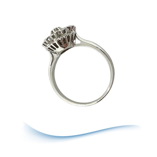 Bague 59.5 Bague de fiançailles Vintage or gris diamants 58 Facettes AA 1699