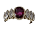 Bague 53 Vintage marquise  ruby diamonds ring 58 Facettes BA 114