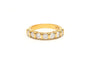 Bague 53 Alliance demi-américaine contemporaine en or jaune sertie de diamants 58 Facettes 22349