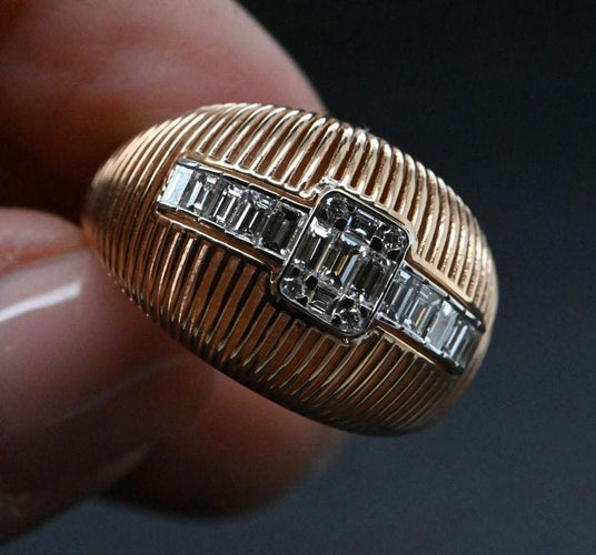 Bague 54 Bague diamant en or rose 58 Facettes