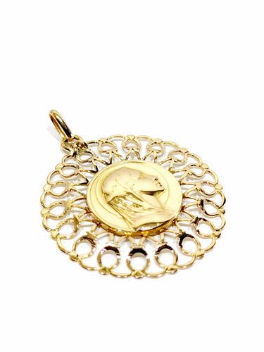 Pendentif Médaille de la Vierge en or 58 Facettes