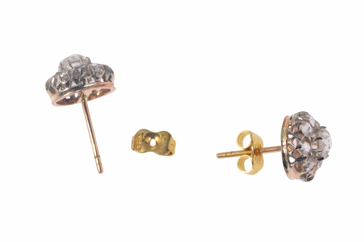 Boucles d'oreilles Boucles d'oreilles ovales vintage en diamants taille rose antique 58 Facettes 22327-0068