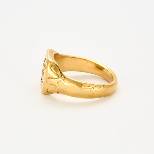 Bague 63 Bague Chevalière Ancienne Or 58 Facettes