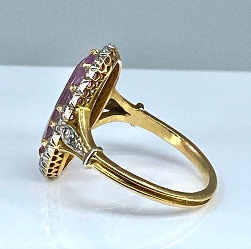 Bague 50 Bague en or 18 carats ornée d’une topaze rose et de diamants. Epoque Napoléon III. 58 Facettes AB273