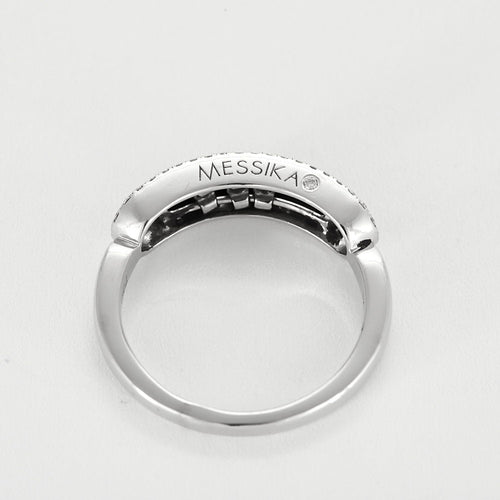 Bague 53 Messika - Bague pavée Baby Move en or gris et diamants 58 Facettes 58FC26