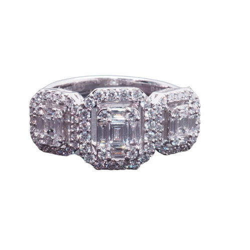 Bague 54.5 Bague or blanc diamants 58 Facettes 4778