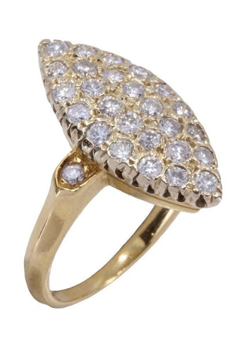 Bague 52 Marquise pavage diamants 58 Facettes 084471