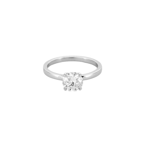 Bague 53 Solitaire or gris et diamant 1.10ct, F, VVS2 58 Facettes 250014