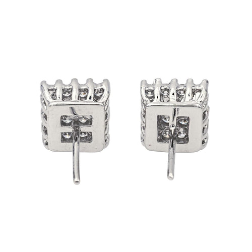 Boucles d'oreilles Boucles d'oreilles Puces Or blanc Diamant 58 Facettes 4061321CN