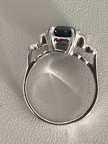 Bague 51 Bague Or Gris Saphir Certifié Diamants 58 Facettes LOT 6396