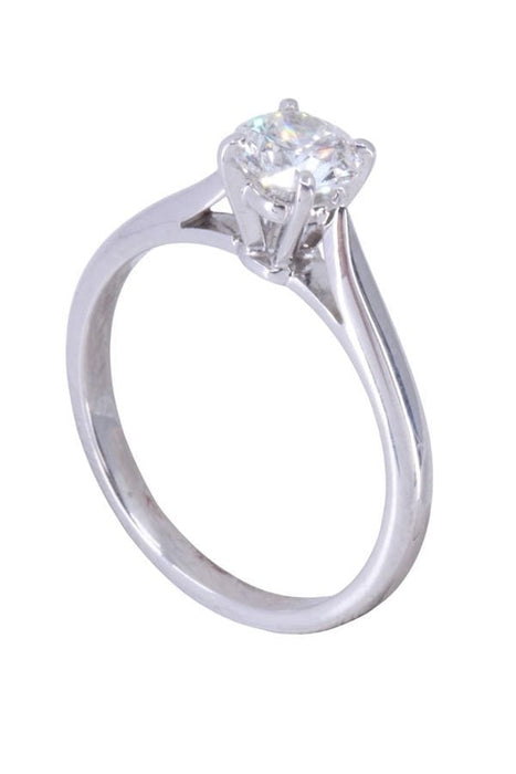 Bague 52 Solitaire or blanc diamant 58 Facettes 093321