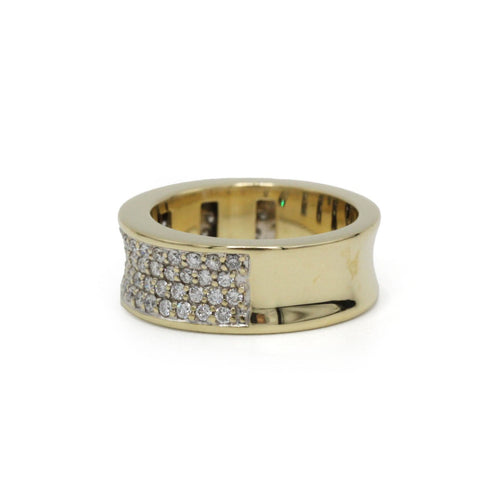 Bague 54 Bague Bandeau - Or jaune & Pavage Diamants 58 Facettes 250433R