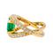 Bague 54.5 Bague Or jaune Emeraude, Diamant 58 Facettes 3440736CN