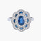 Bague 54 Bague style Art Déco Saphirs Diamants 58 Facettes AB7