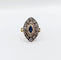 Bague 46.5 Bague marquise or rose et argent, saphir et diamants taille ancienne (circa 1900) 58 Facettes A03790