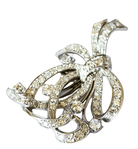 Reversstifter i Platin retro design med diamanter