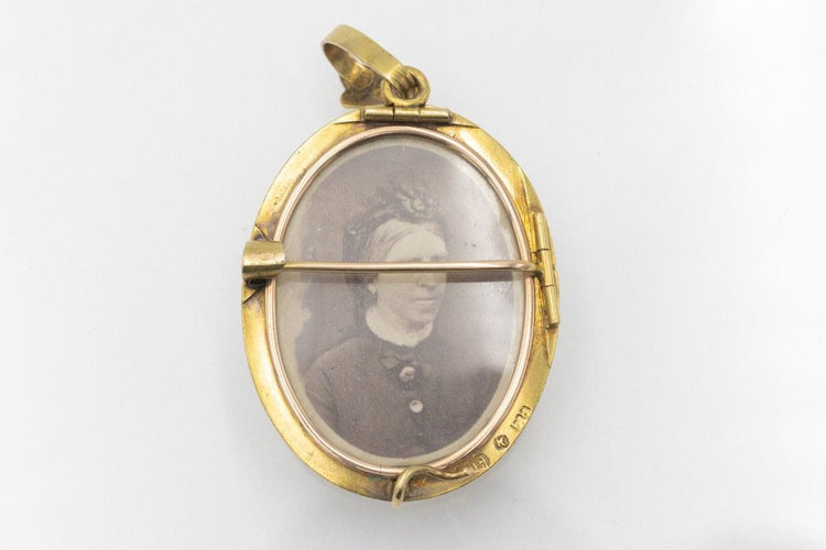 Pendentif Broche-pendentif en or jaune, améthyste, perles fines, fin XIXe siècle 58 Facettes 11245