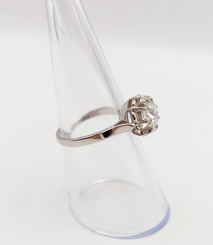Bague 52.5 Bague solitaire Art déco en platine et diamant taille ancienne 0,80 carat 58 Facettes A06282