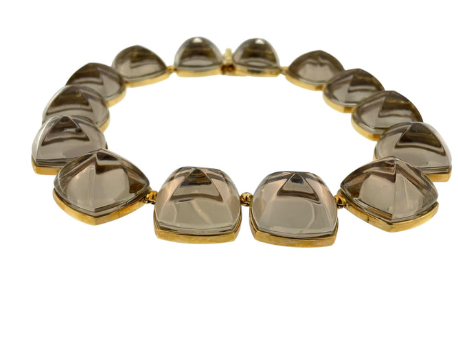Collier Baccarat - Collier or jaune et cristaux de fumée 58 Facettes
