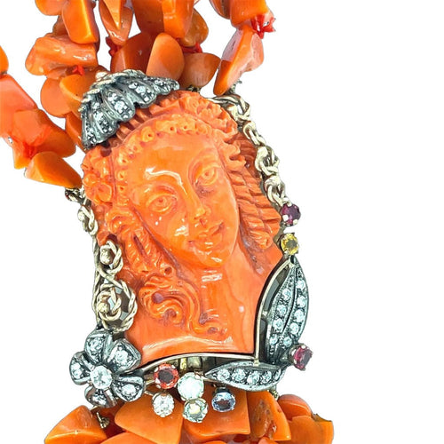 Collier Collier multi-rangs victorien corail Sciacca 58 Facettes