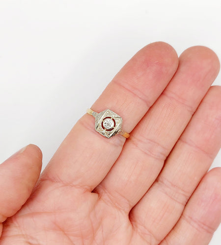 Bague 58 Bague Art Déco petit diamant taille rose (circa 1910) 58 Facettes A06406