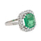 Bague 51 Bague Marguerite Or blanc, Platine Emeraude, Diamant 58 Facettes 3853104CN