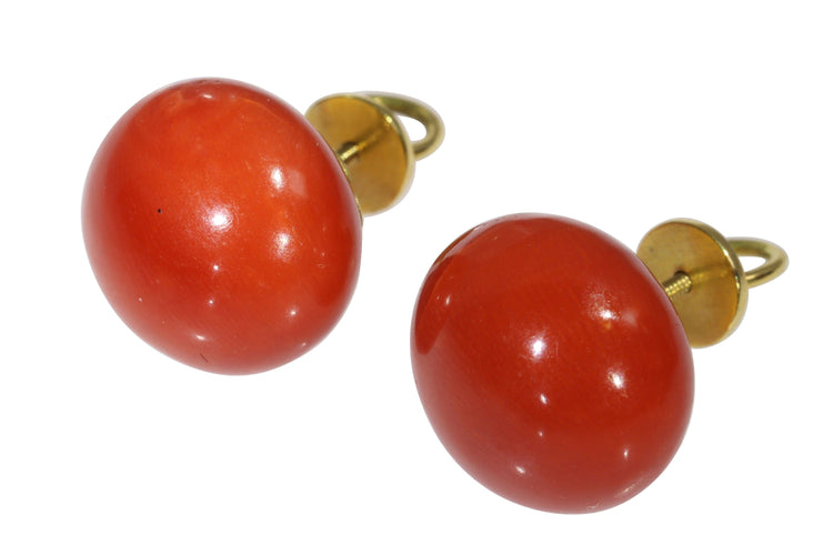 Boucles d'oreilles Boucles d'oreilles anciennes en or et corail rouge (vers 1900) 58 Facettes 18128-0051