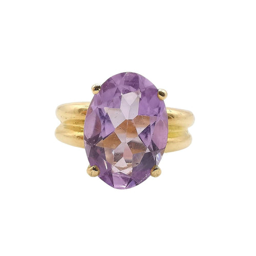 Bague 57 Bague or jaune et améthyste 58 Facettes