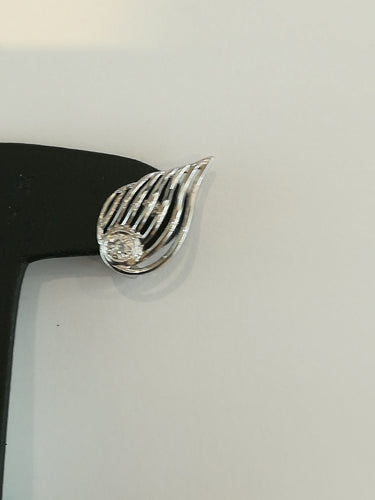 Boucles d'oreilles Boucles d'oreilles Feuille diamants or blanc 58 Facettes