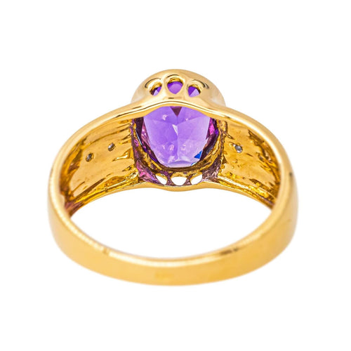 Bague 53 Bague Or jaune Améthyste, Diamant 58 Facettes 4578559RV