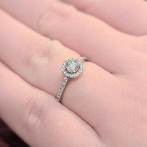 Bague 53 Bague or blanc et diamants 58 Facettes 31068