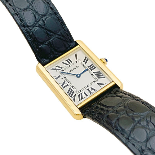 Montre Montre Cartier, "Tank Solo", or jaune et acier. 58 Facettes 34830
