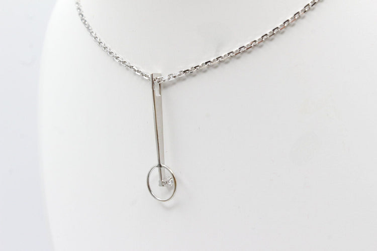 Pendentif Pendentif tige or blanc, diamant 58 Facettes 240645